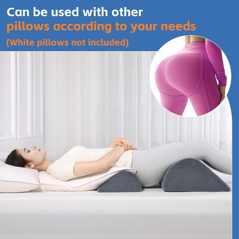 HOMBYS BBL Pillow After Surgery for Sleeping, Lumbar Support with Leg Wedge, 2 PCS Set for Brazilian Butt Lift Surgery Recovery, BBL Recovery Must Haves,Pain Relief - Image 4